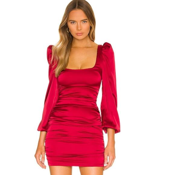 Revolve More to Come Blaire Mini Dress in Satin Wine.  NWT Size Small - Picture 1 of 2